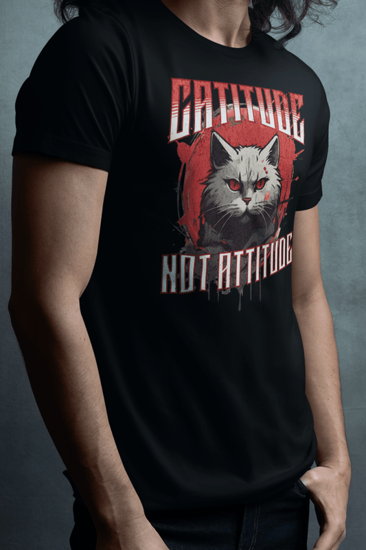 Catitude Not Attitude T-shirt. - InkArt Fashions