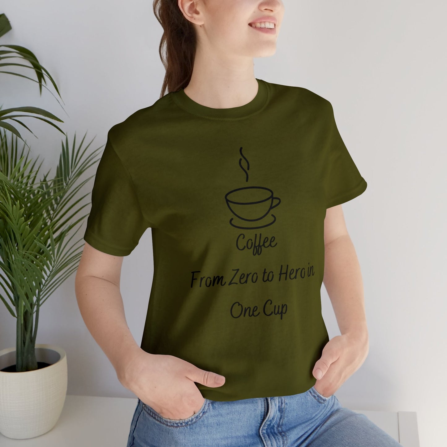 Coffee from zero to hero in one cup T-shirt. - InkArt Fashions