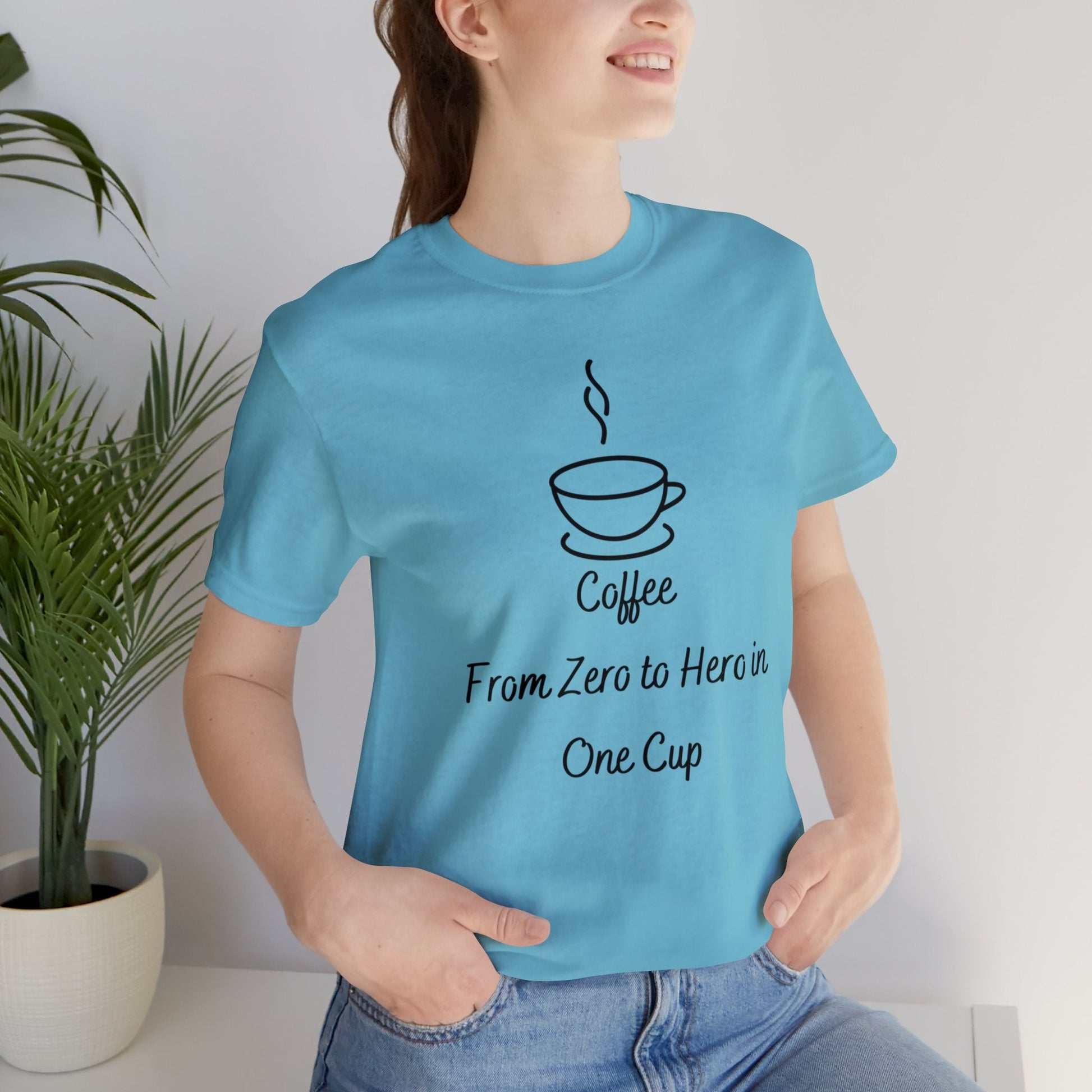 Coffee from zero to hero in one cup T-shirt. - InkArt Fashions