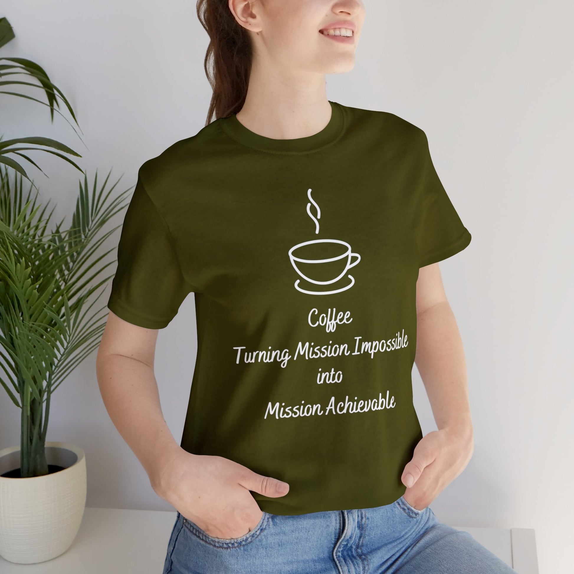 Coffee Turning Mission Impossible into Mission Achievable T-shirt. - InkArt Fashions