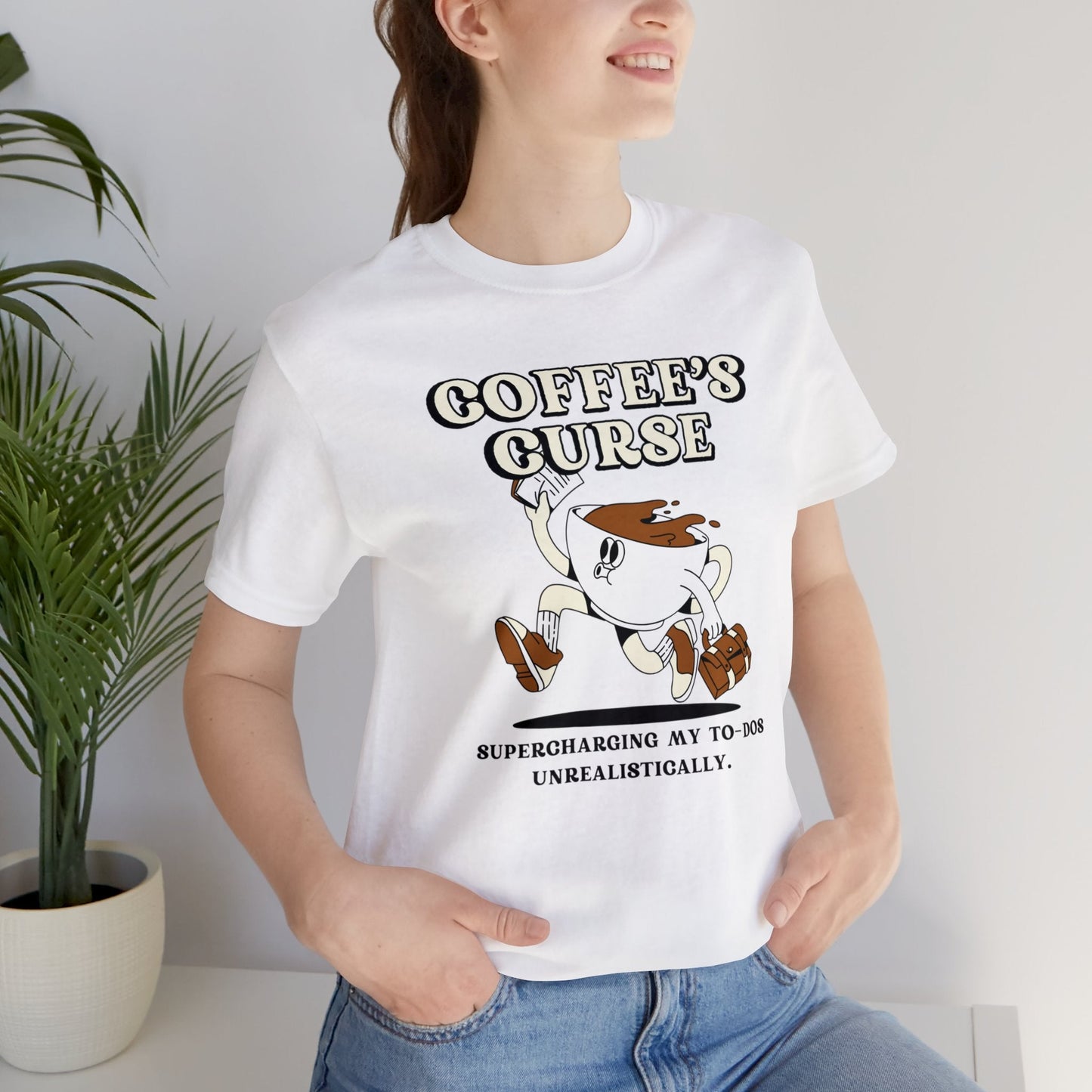 Coffee's curse Supercharging my to-dos unrealistically T-shirt. - InkArt Fashions