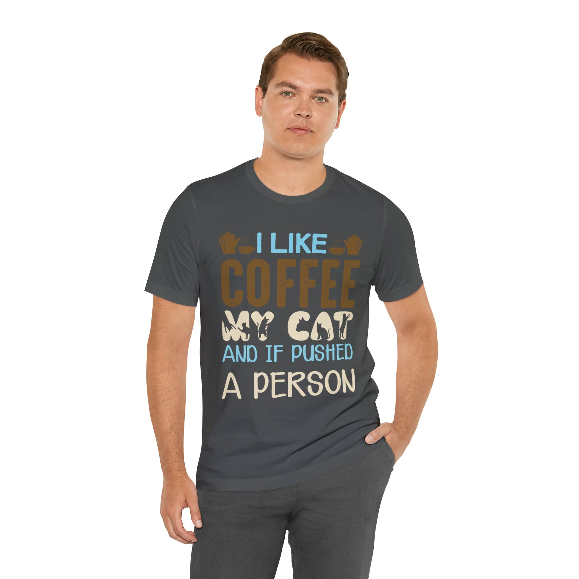 I Like Coffee, My Cat, and if pushed a person T-shirt. - InkArt Fashions