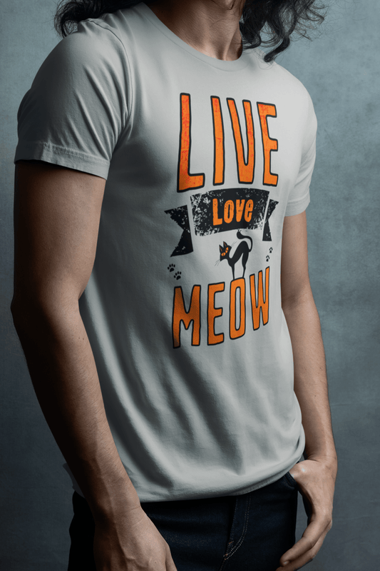 Live Love Meow T-shirt. - InkArt Fashions